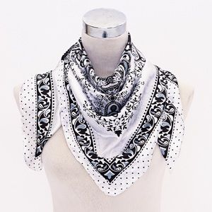 Large square scarf, Silk feel scarf